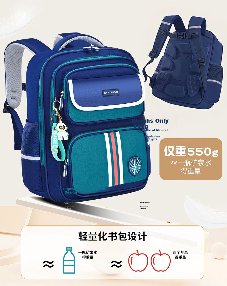 Baleno Primary School Backpack for Boys and Girls Grades 1-6 Large Capacity Lightweight Ergonomic Kids Shoulder Bag 14