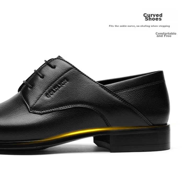 Goldlion Men's Shoes 2026 Summer New Formal Textured Cowhide Comfortable Derby Shoes G521620571AAB Black Size 42 14