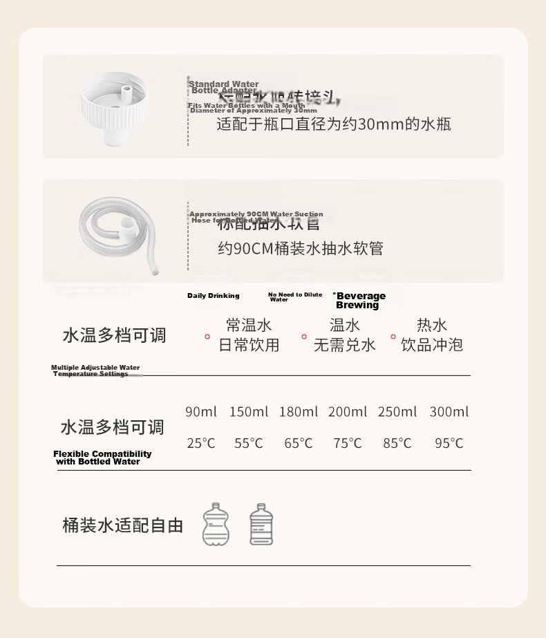 MeiLing Instant Portable Water Dispenser Home Desktop Direct Drinking Machine Office Travel Portable Kettle Small Fast Heating Water Dispenser MY-DA3801 9