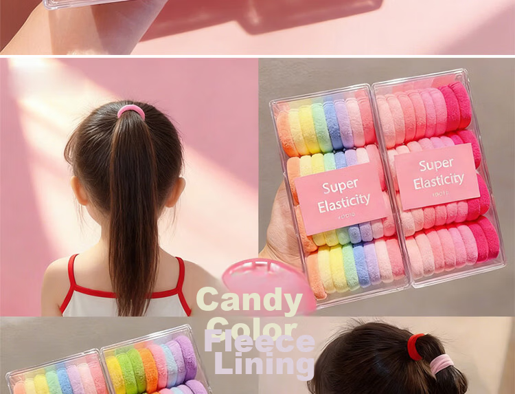 Princess Password Kids Hair Tie Girls High Elastic Hair Band Soft Hair Rope Student Hair Accessories Basic Towel Hair Ring 6