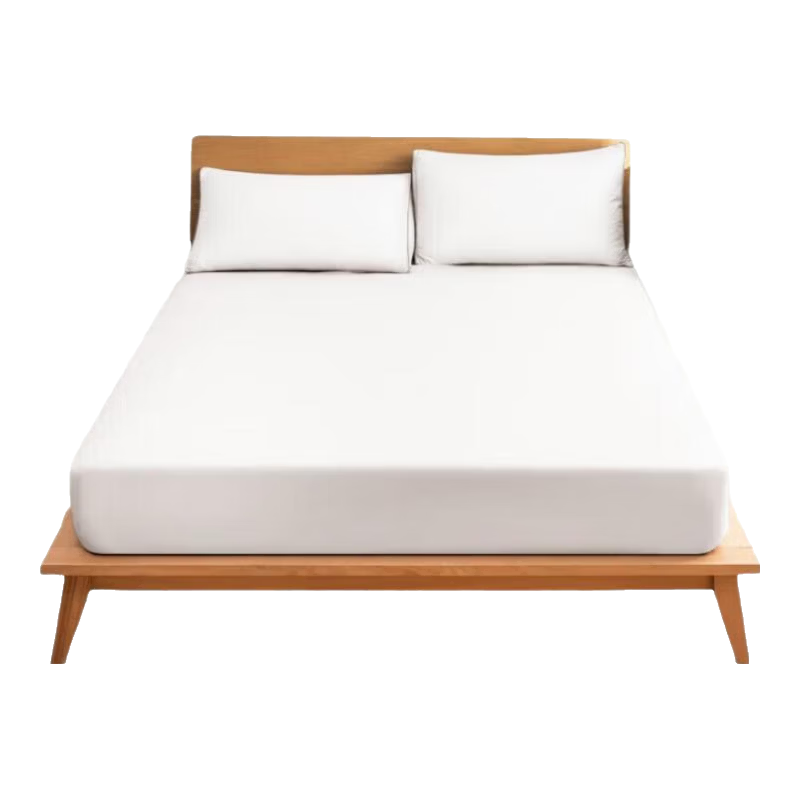 Ranpai Hotel White Fitted Sheet Single Piece, 100% Pure Cotton Bed Cover, Full Coverage Mattress Protector Single Bed 1.2x2 Meters