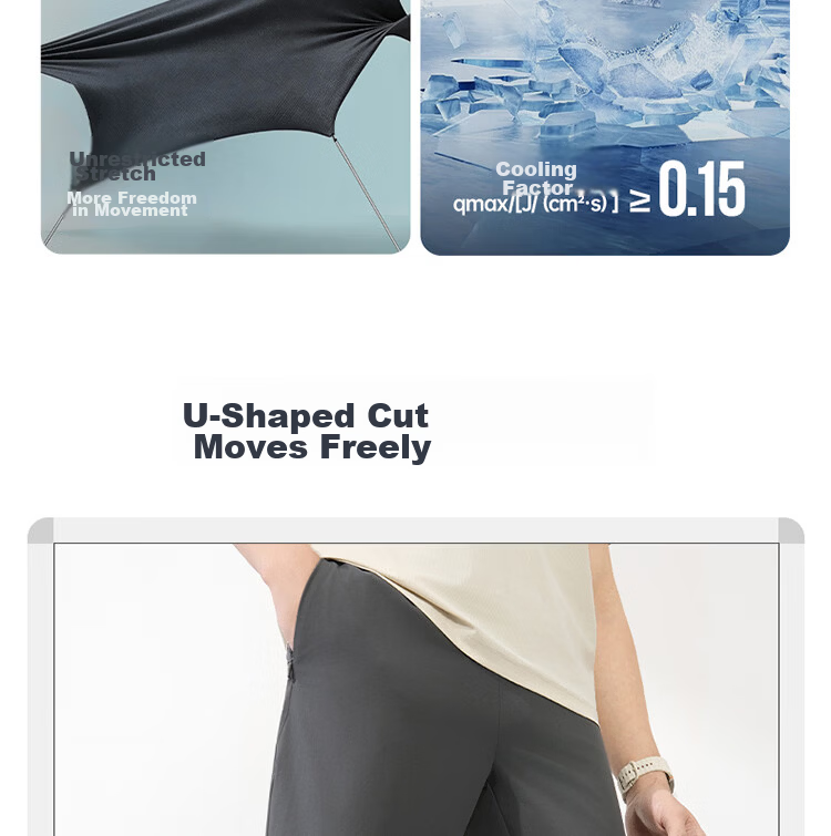 361° Men's Sports Pants Spring Summer New Sun Protection Casual Cool Stretch Straight Leg Trousers 652614713-3 4