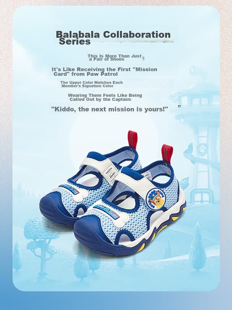 Balabala [Paw Patrol IP] Children's Toddler Shoes Boys Girls Summer New Breathable Sports Sandals Steady Walking Shoes Kids Shoes 6