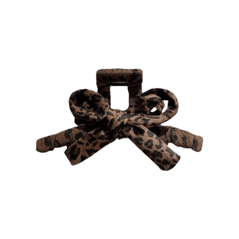 CHIMERA Leopard Print Bow Hair Claw Clip Ponytail Shark Clip Hairpin for Women Birthday Gift