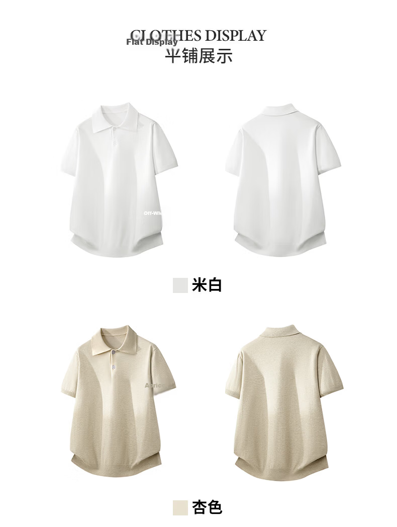 Dingfengbaoluo Vintage Old Coin Style Short Sleeve Men's Summer Luxury Business Polo Knit Casual Shirt KK65 Black 2XL 21