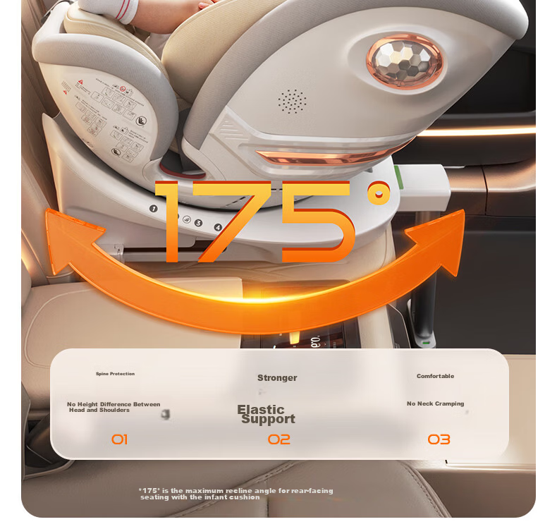 Heekin Zhichang H7 Child Safety Car Seat for 0-12 Years Old Infant Baby with Recline, Smart Ventilation and Heating 17