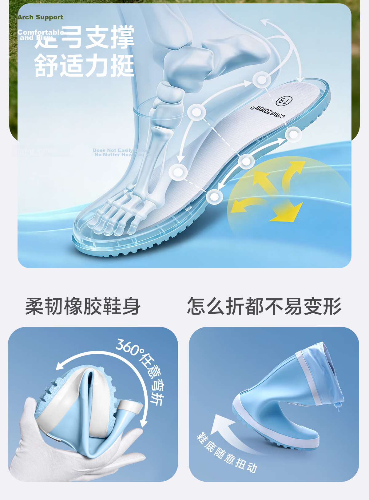 Sweet Baby Kids Rain Boots Boys 7-12 Years Old School Use JD Self-operated Non-slip Durable Rubber Rain Shoes 22