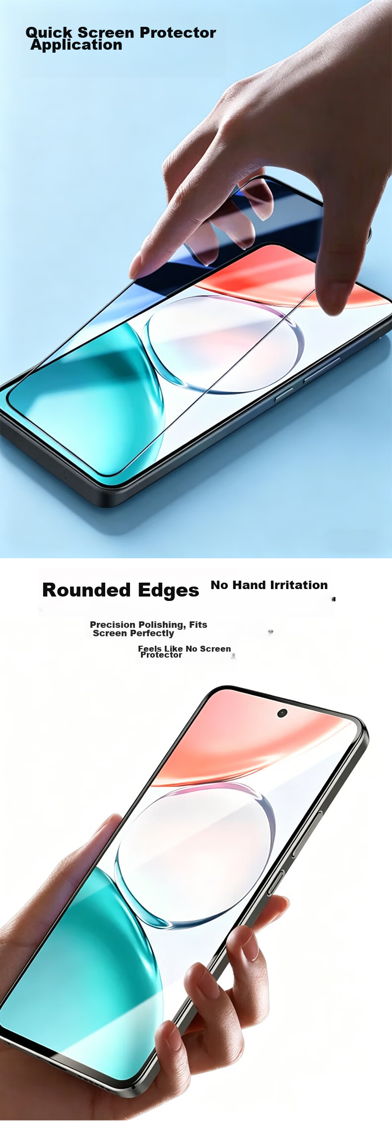 Maikuqi Tempered Glass Screen Protector for Honor Play 80 Pro, Drop-Resistant Full Coverage Ultra-Thin HD Anti-Fingerprint Film [2-Pack] 3
