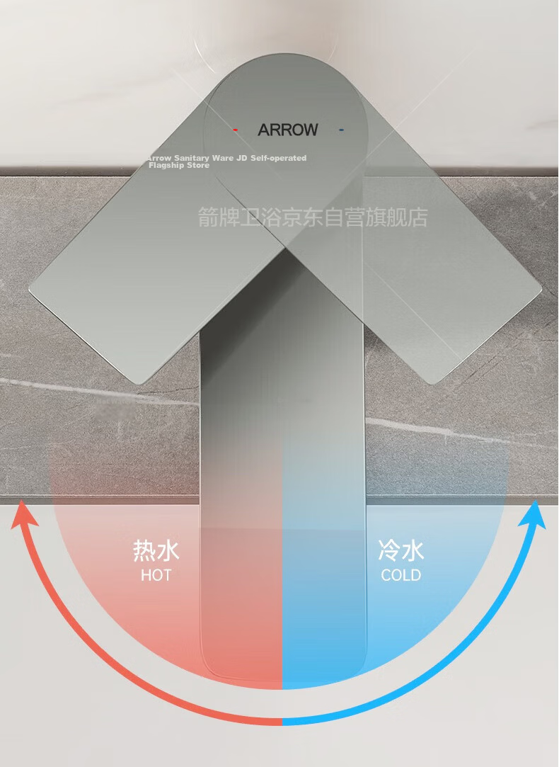 ARROW YJ Stainless Steel Brushed Bathroom Basin Faucet Single Hole Hot and Cold Dual Control Tap 12