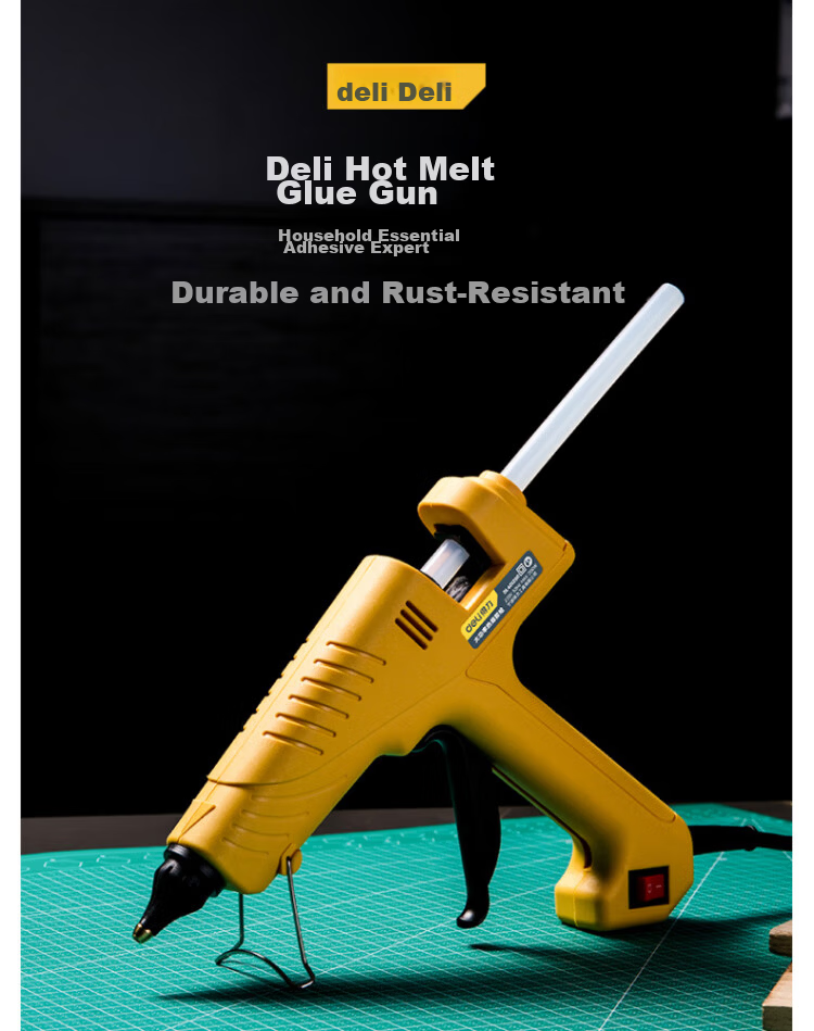 Deli Tool High-Power Hot Melt Glue Gun Yellow 200W DL401200 3