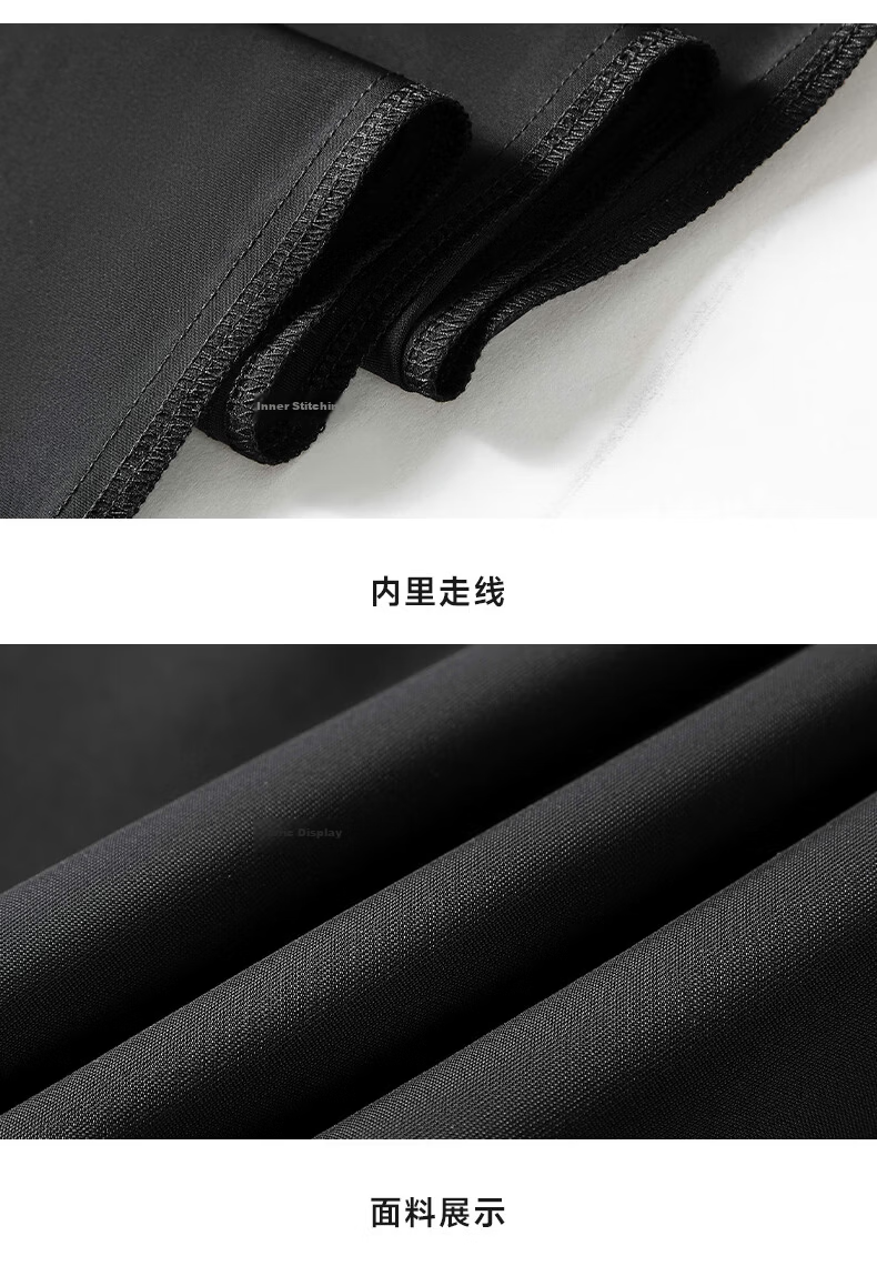 Romon High Elastic Wrinkle-Resistant Men's Summer Business New Ice Silk Thin High-End Straight-Leg Suit Casual Pants 32