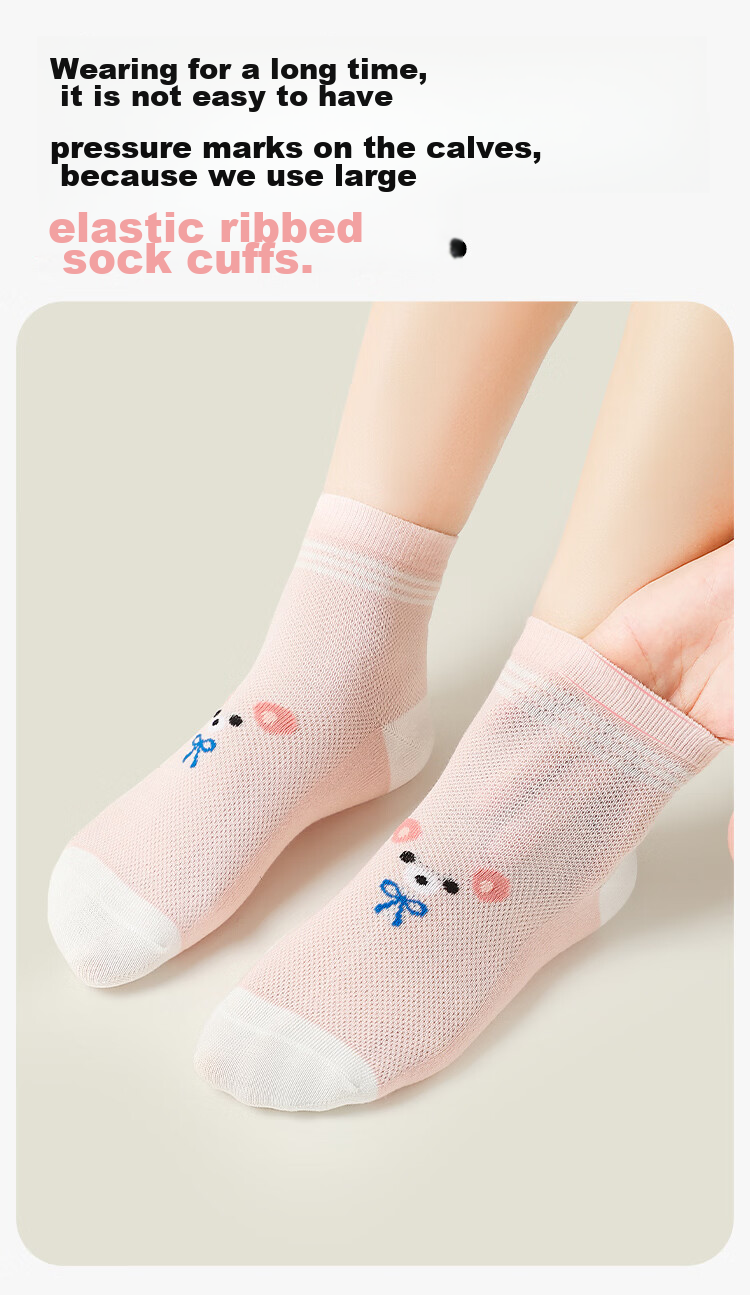 Langsha Summer Thin Girls' Socks Children's 2026 New Breathable Mesh Cotton Socks for Baby and Older Girls 8
