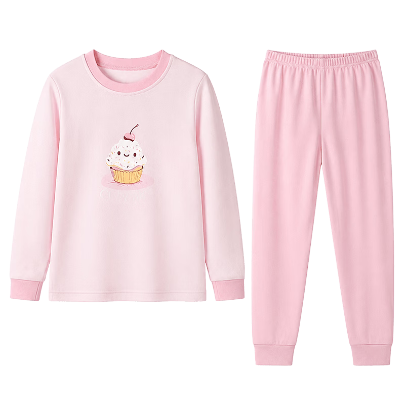 Hodo Girls' Autumn Cotton Thermal Underwear Set, Class A, Comfortable, Antibacterial, Mite-Resistant, 100% Cotton, Warm Innerwear for Older Girls