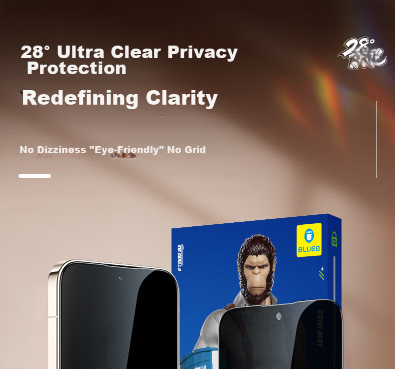 BLUEO [HD 28° True Privacy] Tempered Glass Screen Protector for Huawei Pura90promax, Anti-Peeping, Drop-Resistant, Anti-Fingerprint Phone Screen Protector 2