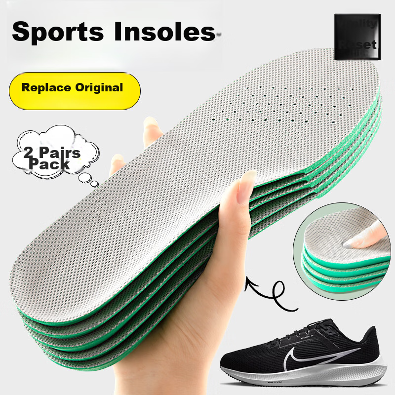 Energetic Rebound Sports Insoles for Men, Sweat-Absorbing, Breathable, Odor-Resistant, Soft and Elastic, Long-Standing Comfort, Shock Absorption for Running, Basketball, Military Training, Women's Gra