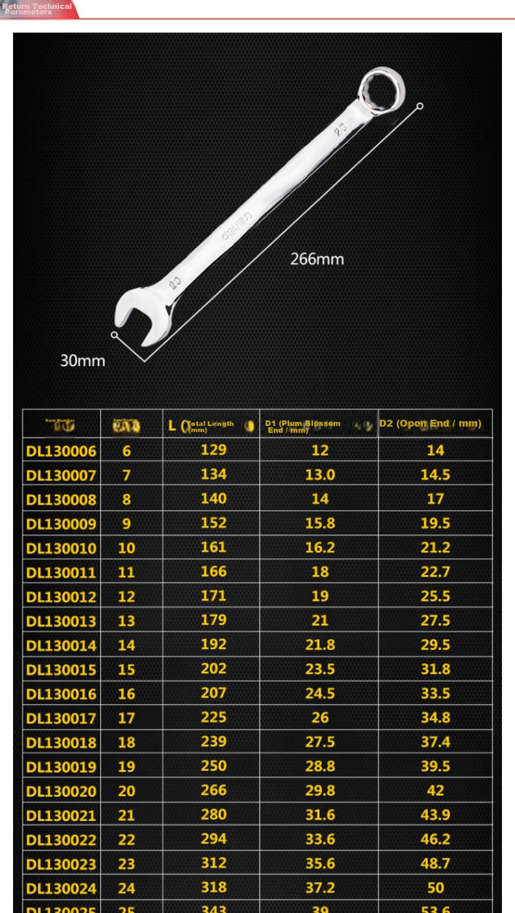 Deli Tool Mirror Double-Use Wrench 10mm DL130010 1