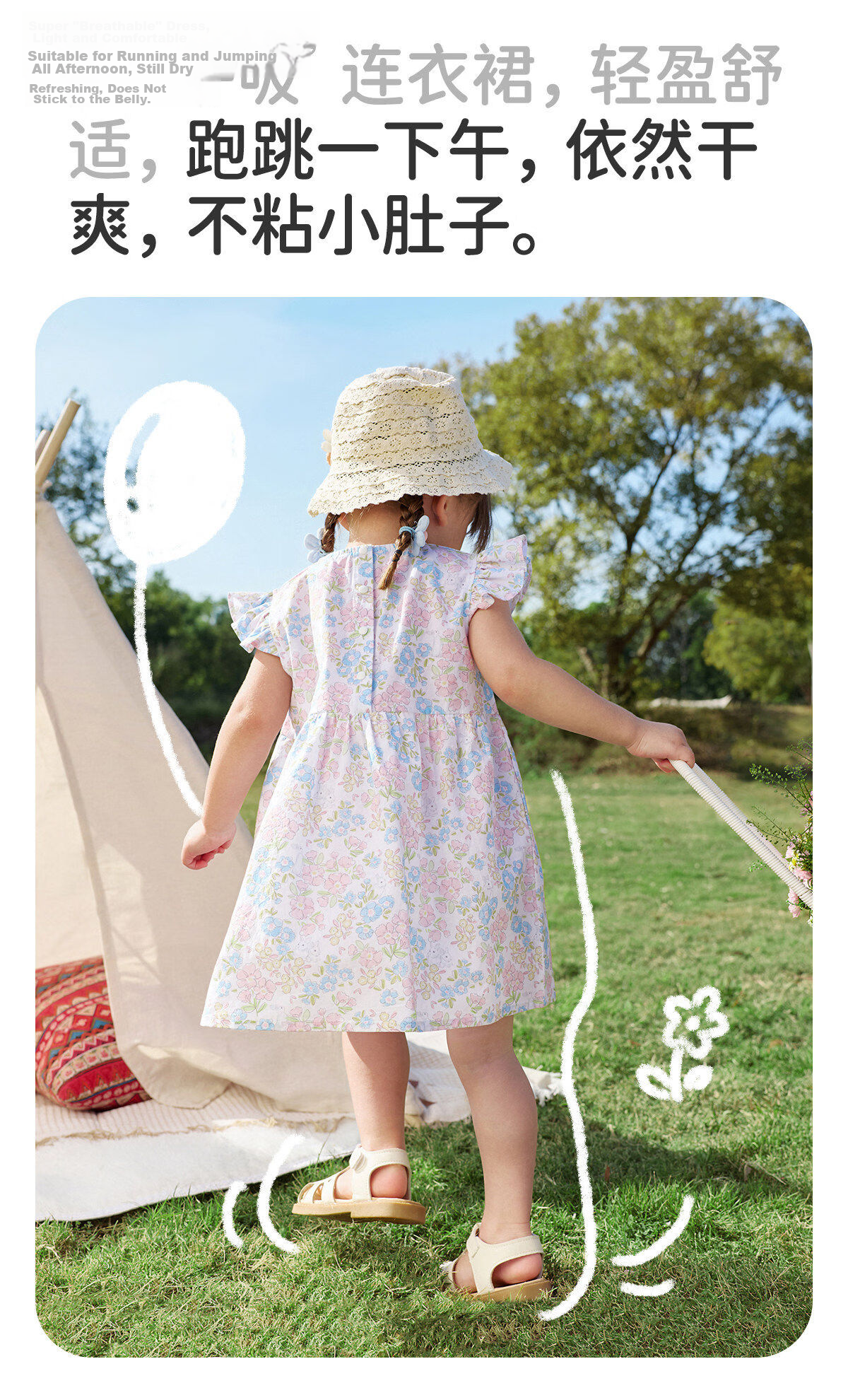 JOYNCLEON Girls Summer Dress Baby Princess Floral Toddler Dress Children's Skirt JLY205666 6