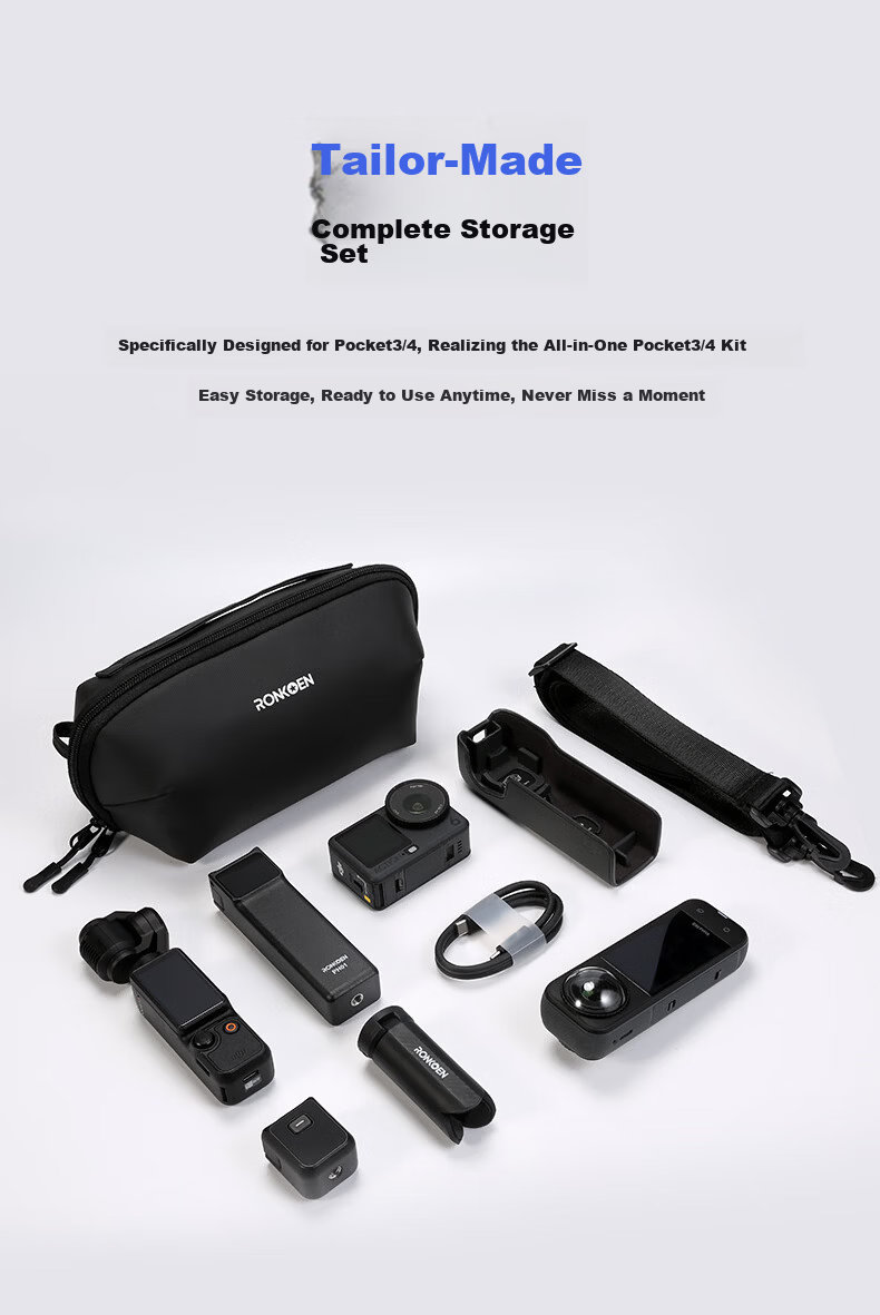 Loken Storage Bag for DJI Pocket 4/3/4 Pro, Action 5/4/3 Sports Camera Protective Case, Osmo 360 Storage Box, Nano Portable Handheld Accessories 2