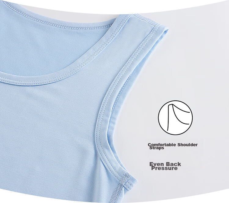 THREEGUN Kids Cooling Modal 3A Antibacterial Boys Girls Crew Neck Vest Sky Blue 150 15