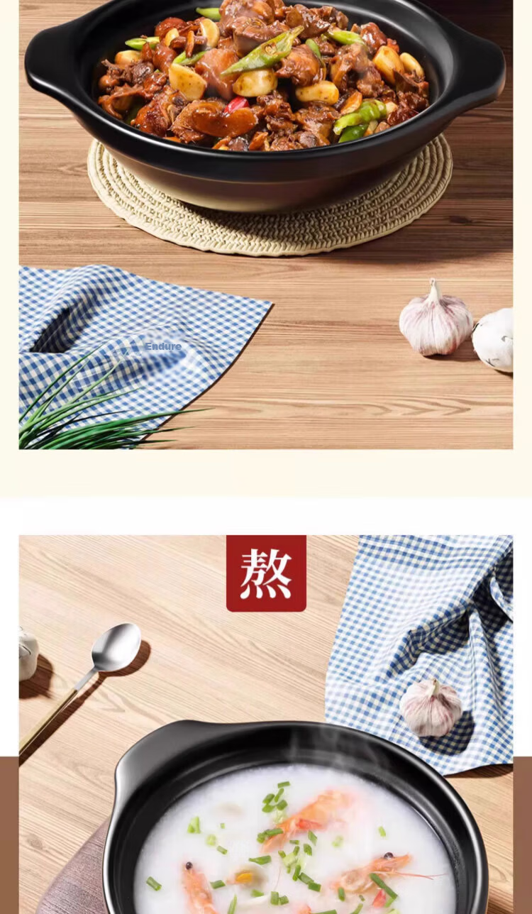 Jingyan Claypot Rice Wide Mouth Ceramic Casserole High Temperature Resistant Crack-Resistant Gas Stove Special Cantonese Claypot 12
