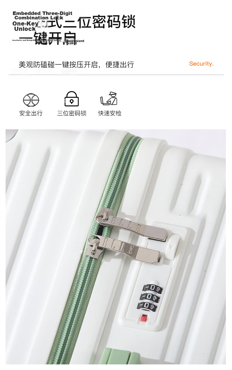 ELLE French Fashion Colorblock Luggage Suitcase Scratch-Resistant Carry-On White Purple 22 Inch 11