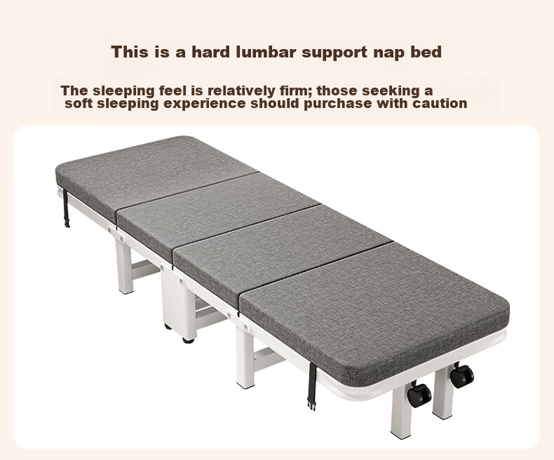 Miaoli Folding Single Office Nap Bed Foldable Hard Bed Care Bed Simple Nap Bed No Installation Robot Vacuum Compatible 2