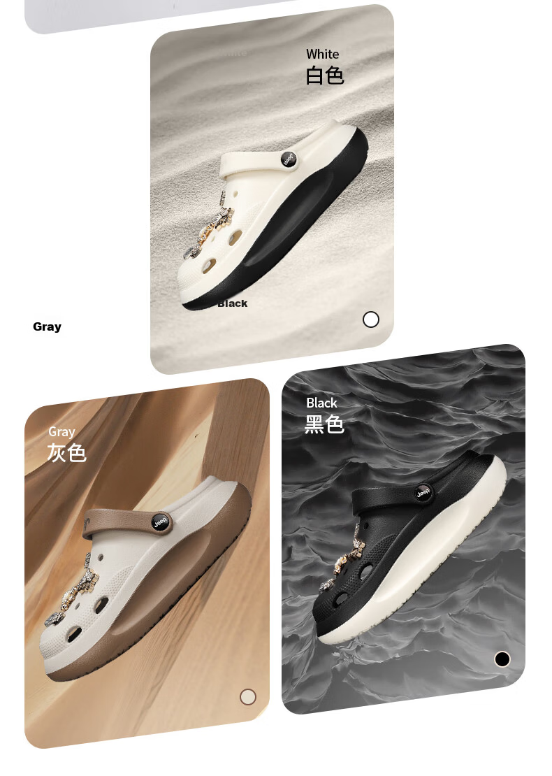 JEEP Women's Casual Hole Shoes Sandals Water-Resistant Outdoor Driving Shoes Black Size 36-37 6