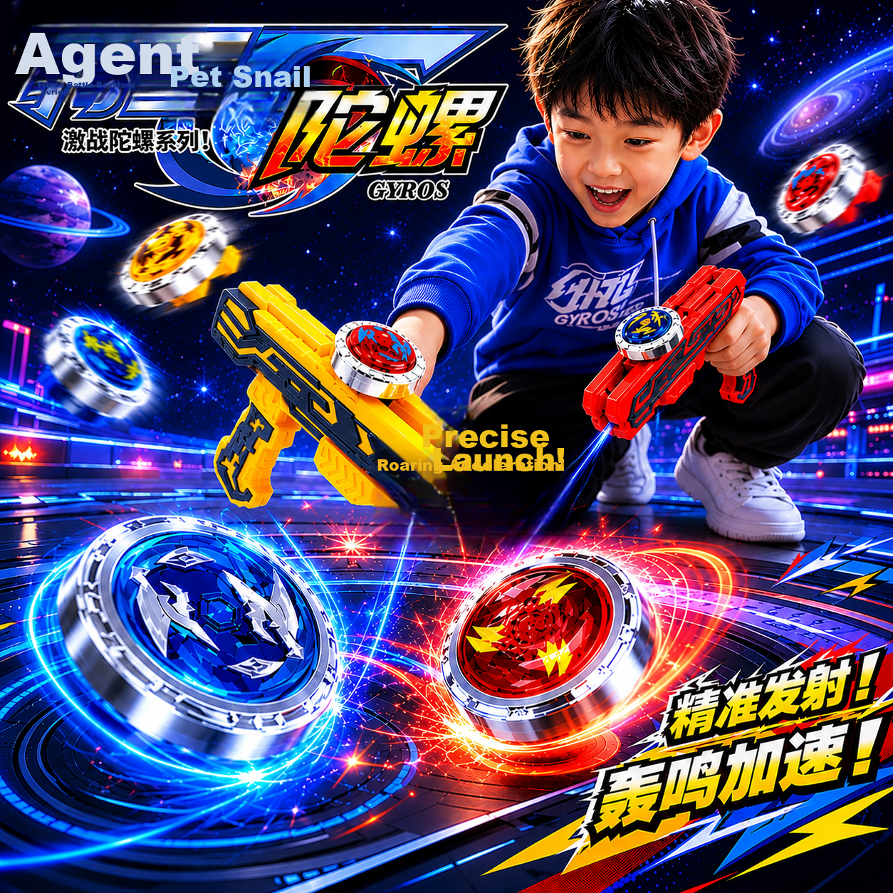 Lankup Gyroscope Toy Gun Launcher Dual Battle Board Game Children's Toy for Boys Ages 3-6 Birthday Gift