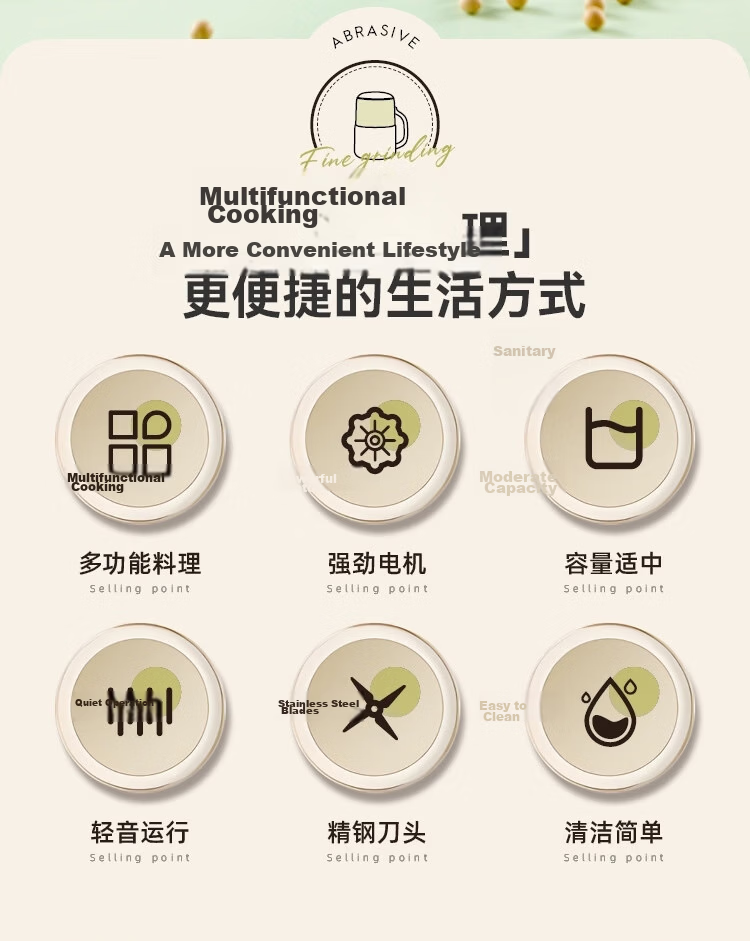 Malata Grinder Coffee Bean Grinder Herbal Medicine Pulverizer Multifunctional Household Powder Grinder Wet and Dry Crusher Upgraded Silent Cover 2