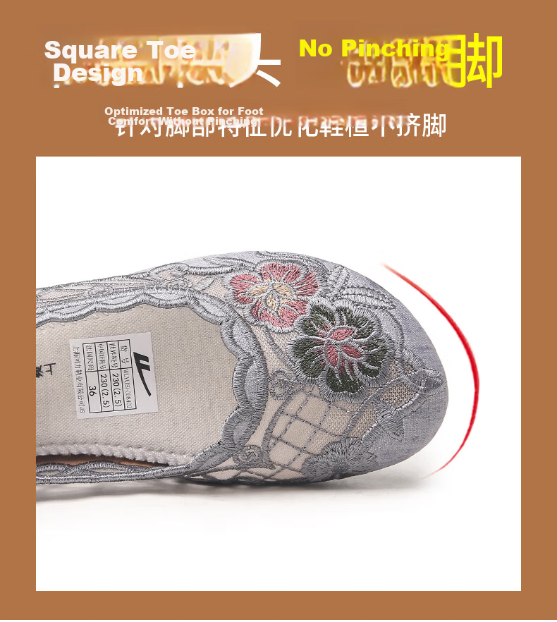 Warrior Old Beijing Cloth Shoes Summer Hollow Out Sandals Soft Sole Middle-aged and Elderly Women's Shoes Grandma Elderly Mom Shoes 0084 Gray Size 40 5