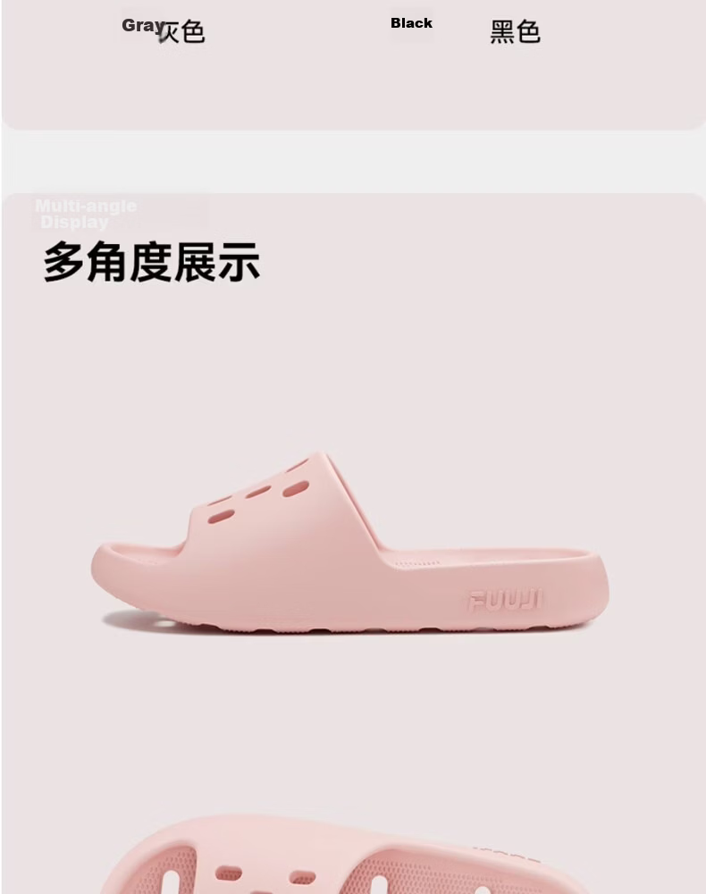 FUUJI Quick-Dry Breathable Drainage Slippers for Men and Women, Hollow Anti-Slip Shower Sandals FJ8915 Black Size 42-43 18