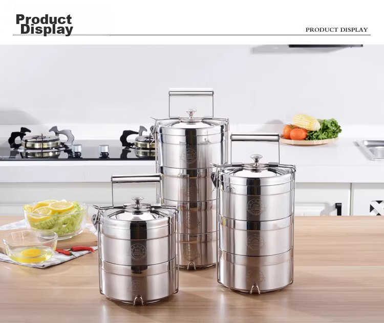 Caitang Smart 304 Stainless Steel Four-Layer Insulated Lunch Box Basket Insulated Container Layered Bento Box 14cm (Jing Warehouse) 17