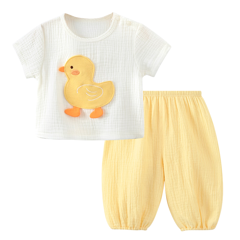 Youqi Baby Clothes Boys and Girls Summer Thin Short Sleeve Long Pants Set Toddler Boys Girls Summer Two-Piece Set