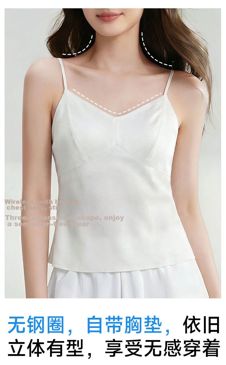 GUJIN Women's Padded Built-in Bra Camisole Tank Top, Backless, Bra-Free, White Tube Top 13
