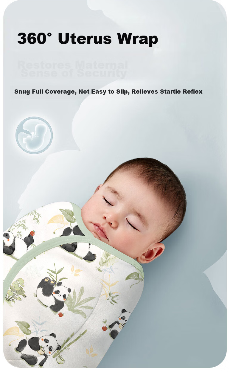 Kidsneed Baby Anti-Startle Sleep Sack Swaddle Blanket Spring Summer Bamboo Cotton Gauze 0-12 Months Newborn Anti-Startle Swaddle Wrap 4