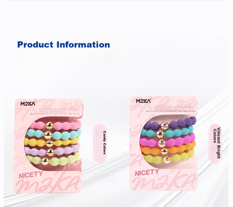 M2KA New High Elasticity Hair Ties for Women, Invisible Seamless Ponytail Hair Bands, Royal Blue, 5 Pieces 18