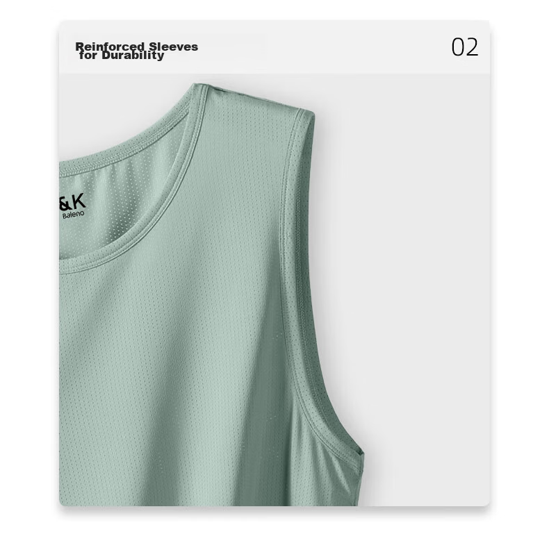 Baleno S&K Series Men's Gray Ice Silk Cooling Sports Vest Summer Sweat-Absorbing Quick-Dry Cooling Mesh Tank Top 27