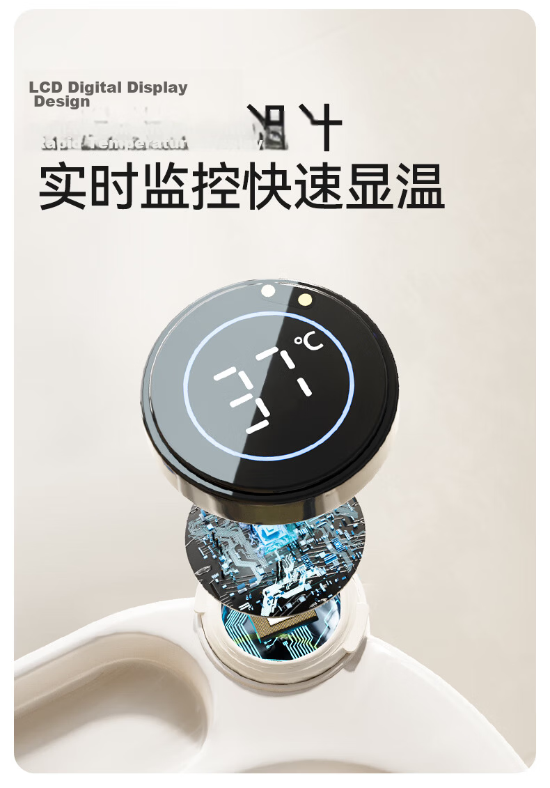 October Crystals Baby Bath Tub Newborn Large Foldable Wireless Digital Display Bath Tub with Bath Rack Haze Blue 5