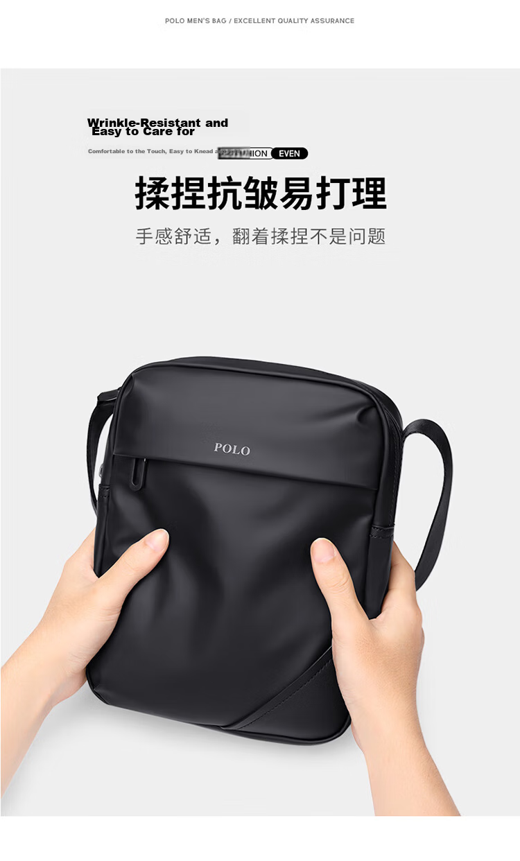 POLO Shoulder Bag for Men, Durable Crossbody Bag, Lightweight IPad Bag, Vertical Phone Bag, Sports Messenger Bag, Commuter Shoulder Bag 11