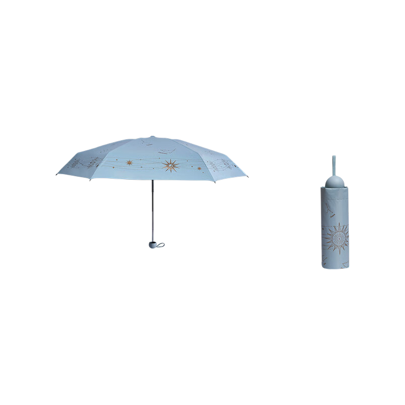 Paradise Umbrella UV Protection Folding Mini Portable Sunshade Rain and Sun Umbrella Galaxy Glacier Blue