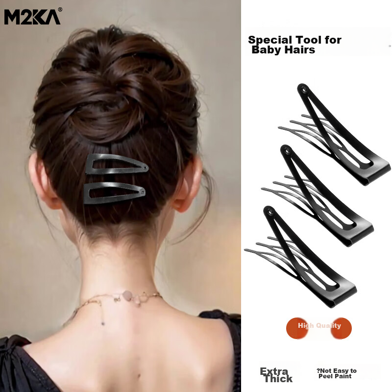 M2KA Hair Comb Clip for Women BB Clip Hairpin Hair Styling New Side Bang Hair Clip Black 6 Pieces