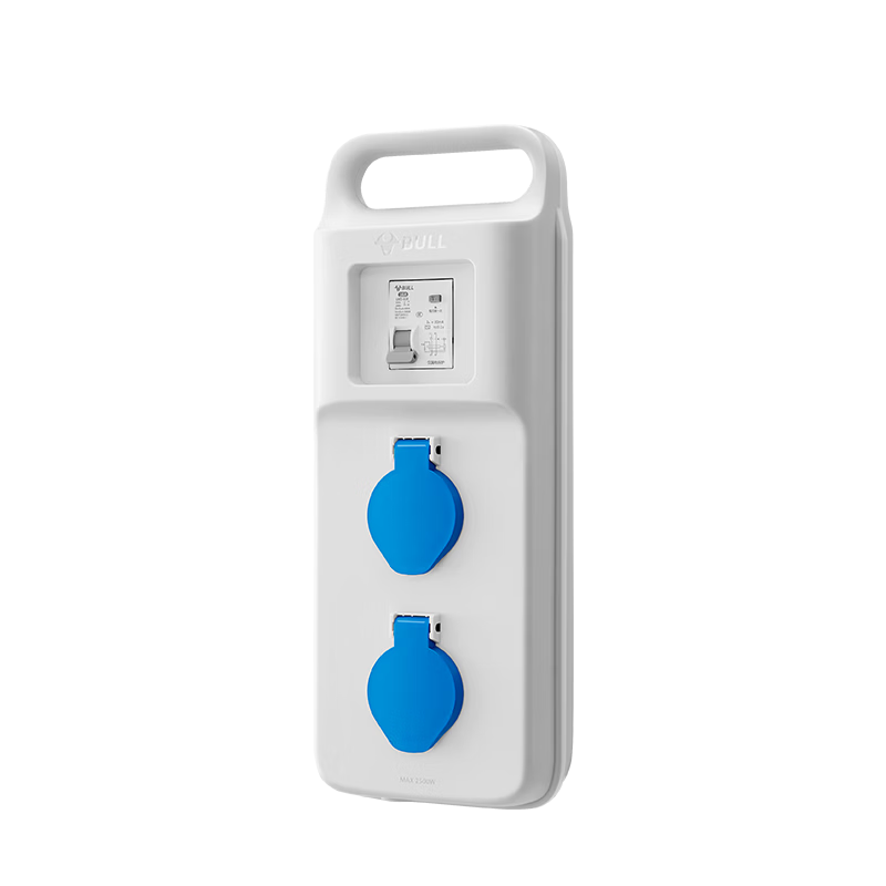 BULL Portable Leakage Protection Socket / Construction Site Anti-Drop Power Strip / Extension Cord, 2 Outlets Wireless, Requires Self-Wiring GN-7221L