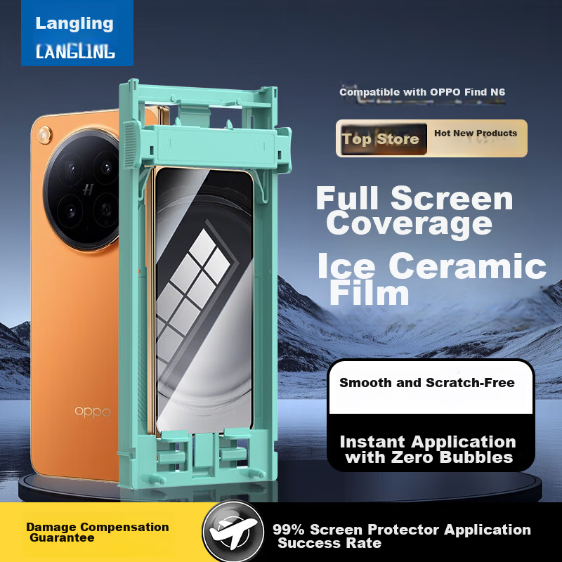 Langling [2-Pack Premium Ice Ceramic Film] for OPPO Find N6 Screen Protector, Non-Tempered Hydrogel Self-Healing HD Soft Film, Anti-Fingerprint