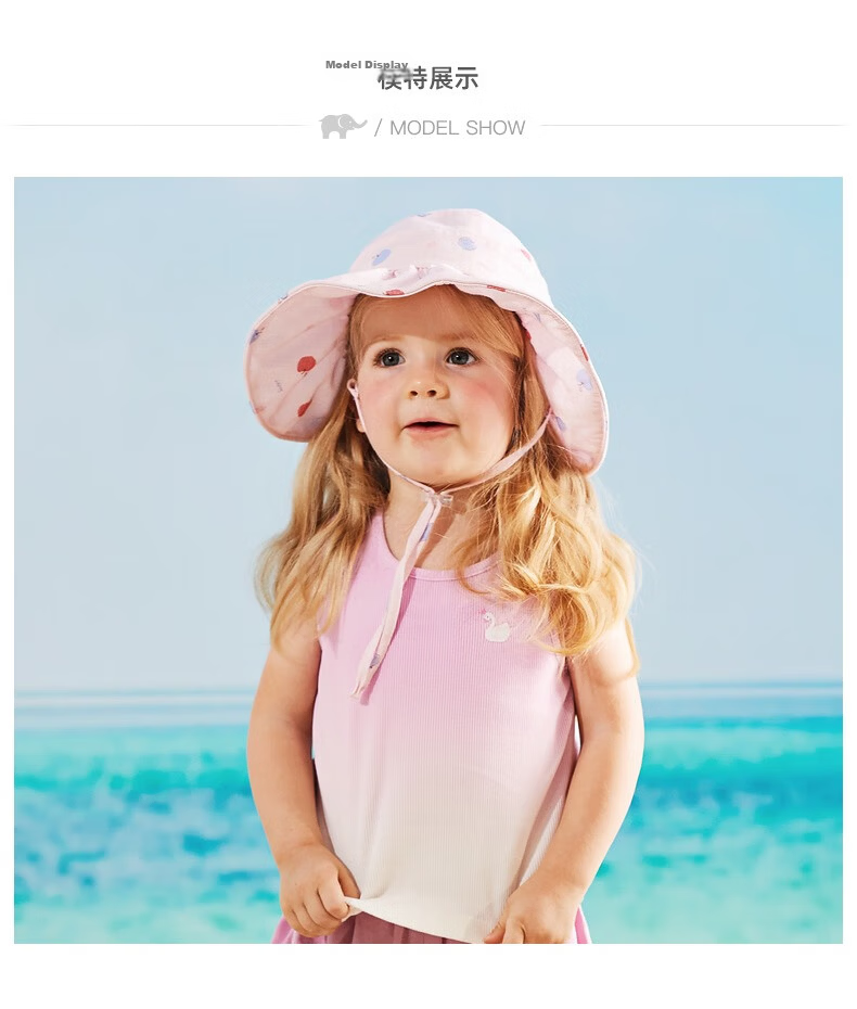 DAVE & BELLA Kids Sun Hat Girls Outdoor Summer Baby Wide Brim Open Top Thin Hat 4