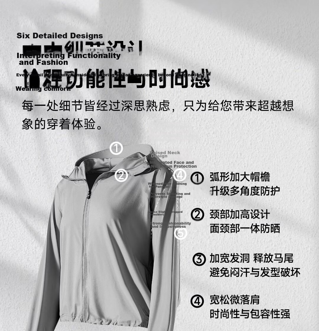 SUPIELD Core Raw Yarn Sunscreen Jacket Cooling Loose Fit Spring Summer Unisex UV Protection Polar Gray M 11