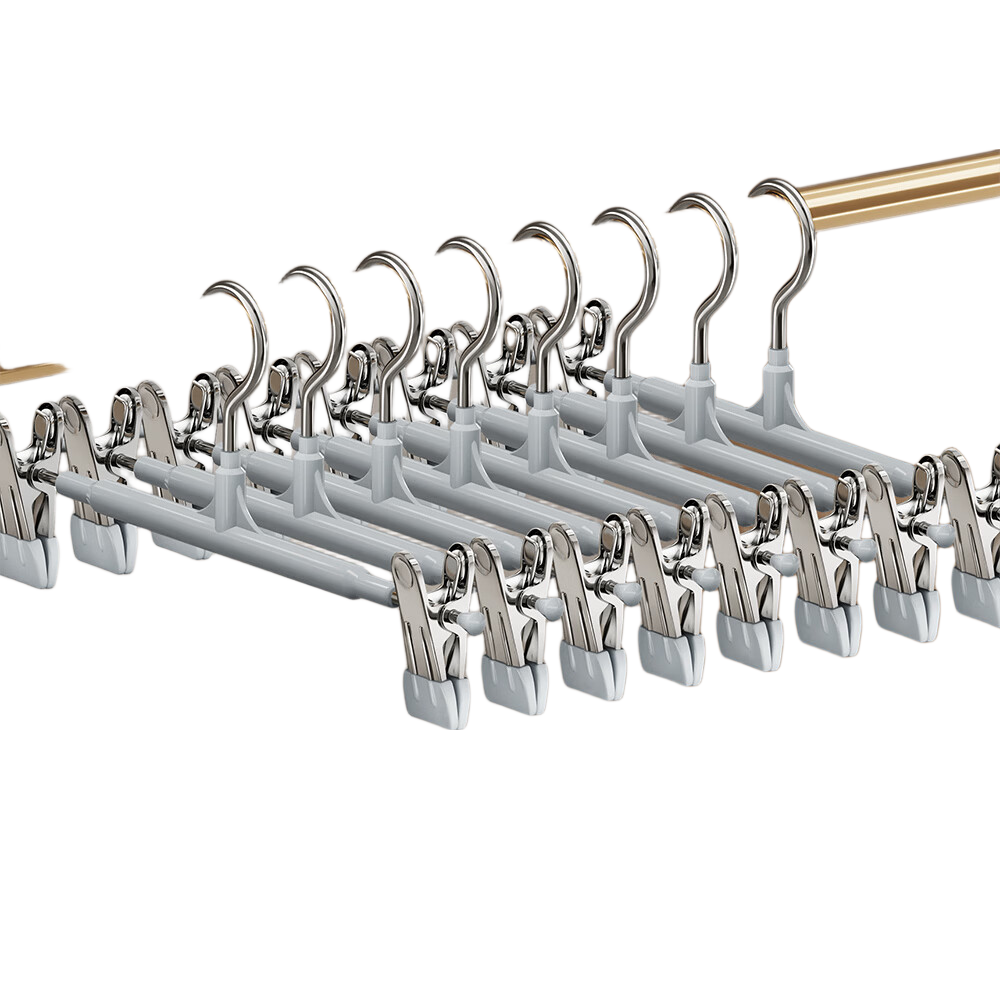 Cobbe Non-Slip Seamless Pants Hangers Clips Luxury Retractable Adjustable Thickened Clothes Hangers 12 Pieces