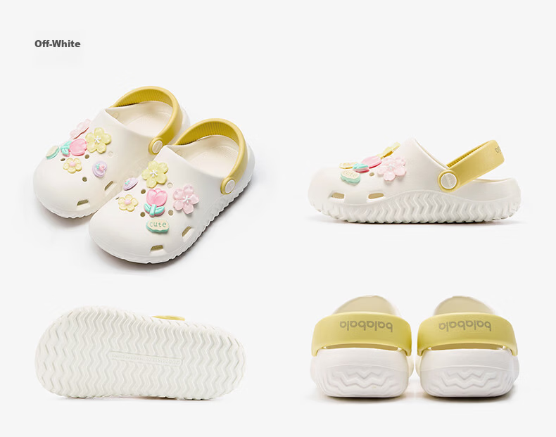 Balabala Kids Summer Flower Hole Sandals Breathable Outdoor Beach Girls Slippers for Toddlers and Older Children 13
