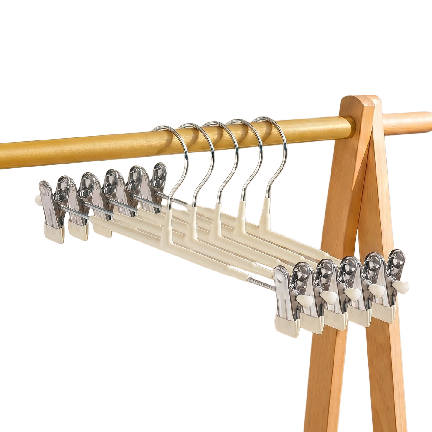 JEKO&JEKO Pants Hanger, Extendable And Non-Marking, for Skirts And JK Dresses, White, Pack of 5