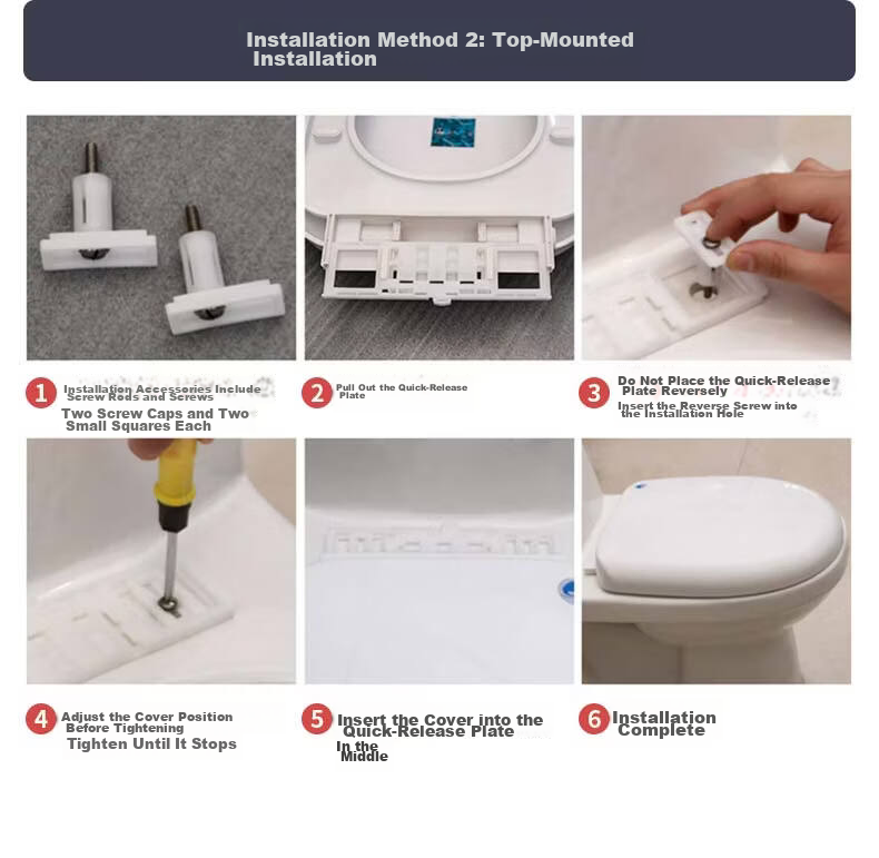 Jingwanhui Universal U-Shaped Toilet Seat Cover Pressure-Resistant Slow-Closing Thickened Old-Style Toilet Seat Ring JW3115 15