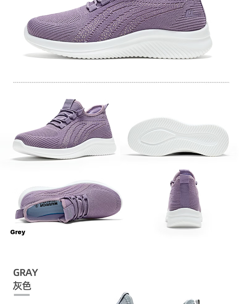 Warrior Elderly Women's Shoes Summer Mom Shoes Slip-On Soft Sole Middle-Aged and Elderly Sports Shoes Women 2122 Pink Size 38 27